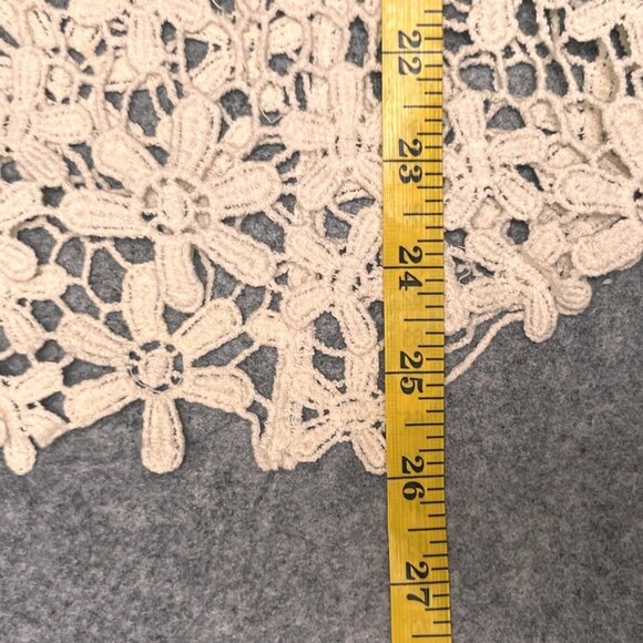 VTG Dress Women Med Brown Lace Crochet Boho Cottage Core Layered Outfit 2 Pc Set - Picture 15 of 16